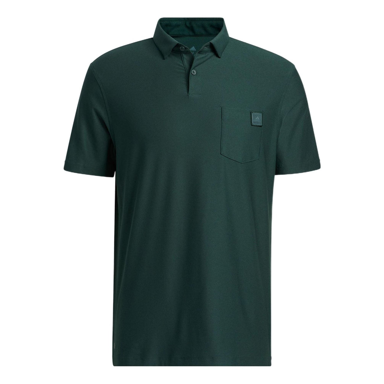 Men's adidas Solid Color Logo Embroidered Lapel Sports Short Sleeve Green Polo Shirt HN4537
