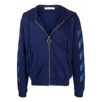 Men's Off-White FW21 Stripe Zipper Ordinary Version Blue OMBE001F21FLE0034545