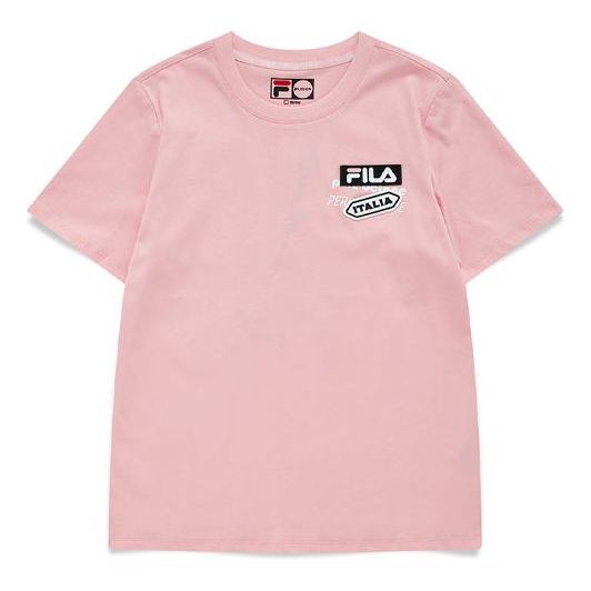 FILA FUSION Logo Printing Sports Short Sleeve Pink T-Shirt T11W123109F-PK