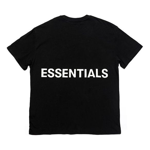 Fear of God Essentials Boxy Graphic SS Black Tee FOG-FW19-23
