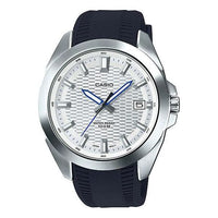 Men's CASIO 100 Meter Waterproof Watch Leather Black Strap Mens MTP-E400-7AV