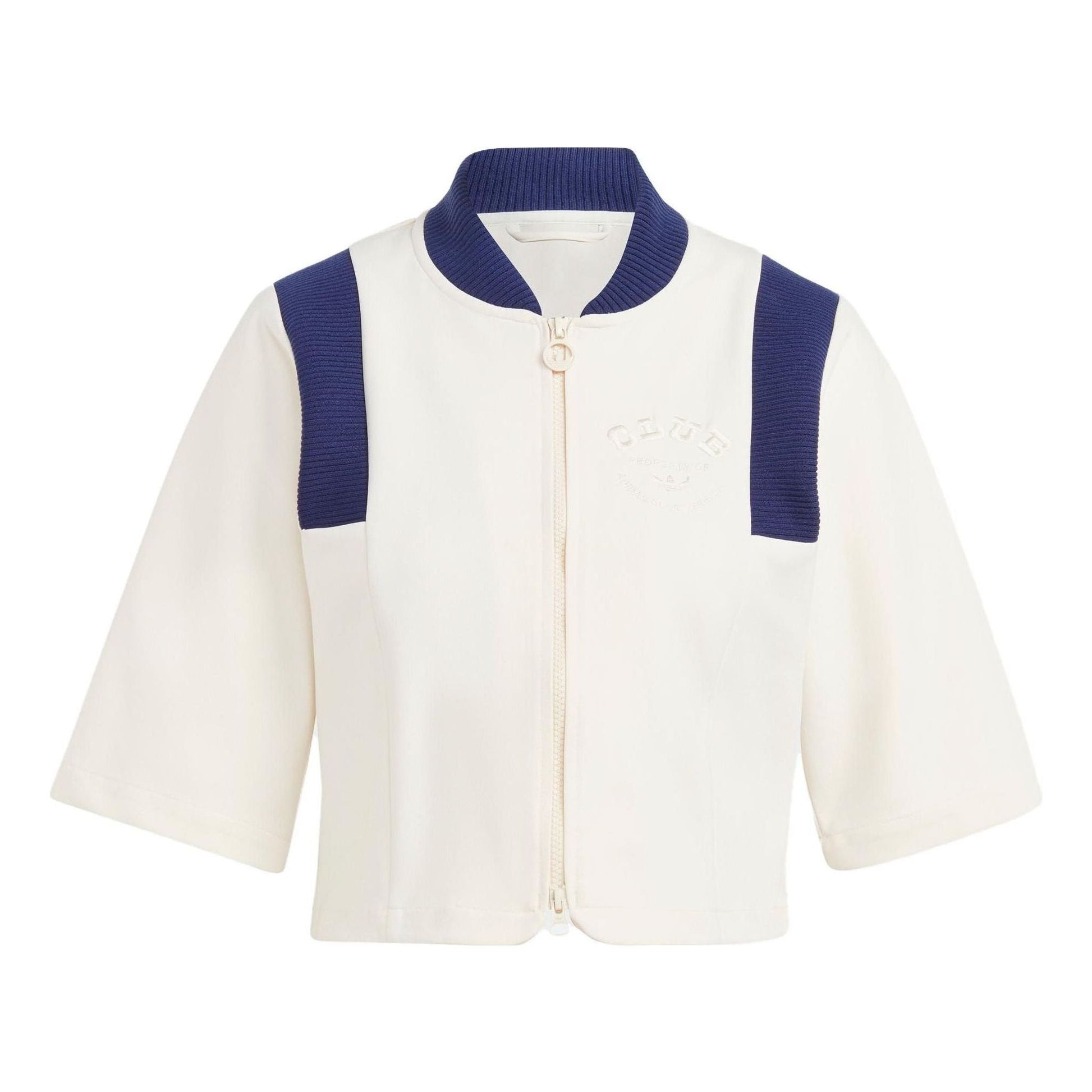 (WMNS) adidas Blue Version Crop Track Jacket 'Chalk White' IB5793