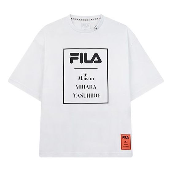 Men's FILA x MIHARA YASUHIRO/ Mihara Yasuhiro Loose Short Sleeve White T-Shirt F71M038115F-WT