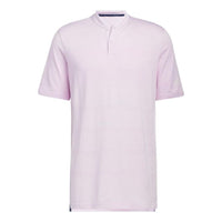 adidas Solid Color Stand Collar Pullover Casual Short Sleeve Polo Shirt Pink HE2888