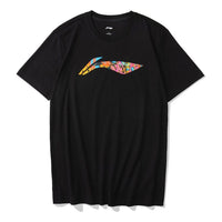 Li-Ning Big Graphic Loose Fit T-shirt 'Black Multi' AHSR693-1