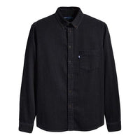 Men's Levis Midnight Blue Series Lapel Cotton Shirt Black 26454-0056