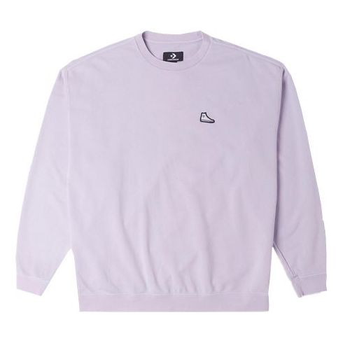 Converse Sneakers Patch Loose Fit Sweatshirt Asia Sizing 'Light Purple' 10024866-A03