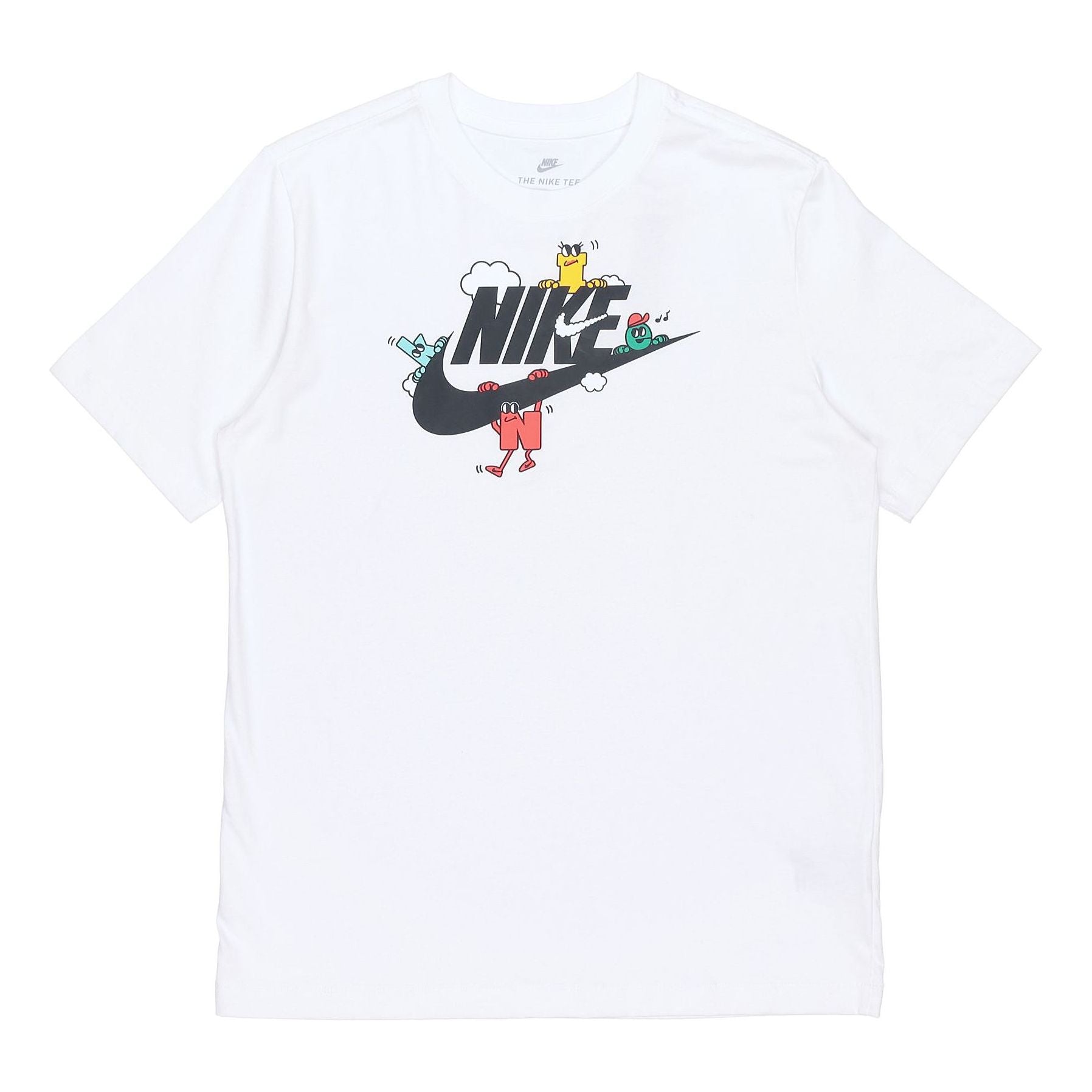 Nike Graffiti Logo Printing Round Neck Short Sleeve White DJ6295-100