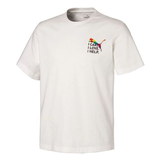 PUMA Graphic Printing Short Sleeve Couple Style White 597656-02