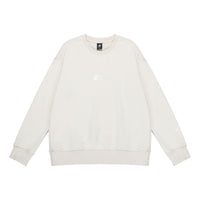 (WMNS) New Balance Logo Print Fleece Sweatshirt Asia Sizing 'Beige White' AWT23514-MBM