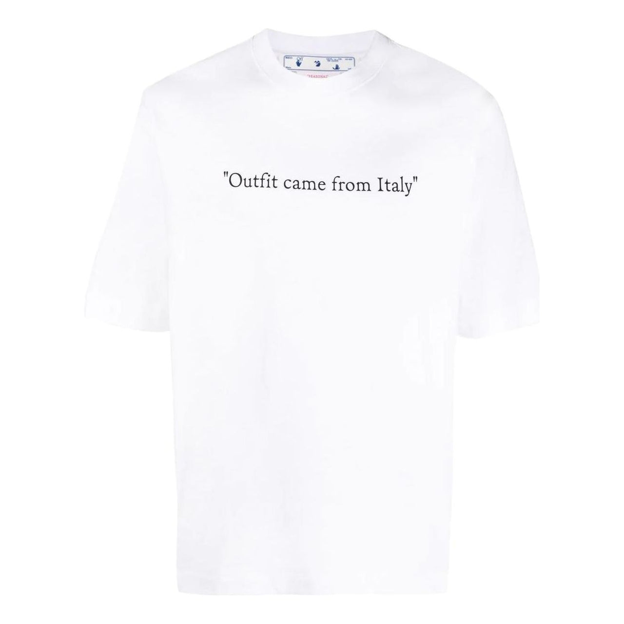 Off-White SS22 Solid Color Logo Printing Round Neck Short Sleeve Slim Fit Version White OMAA119S22JER0020110