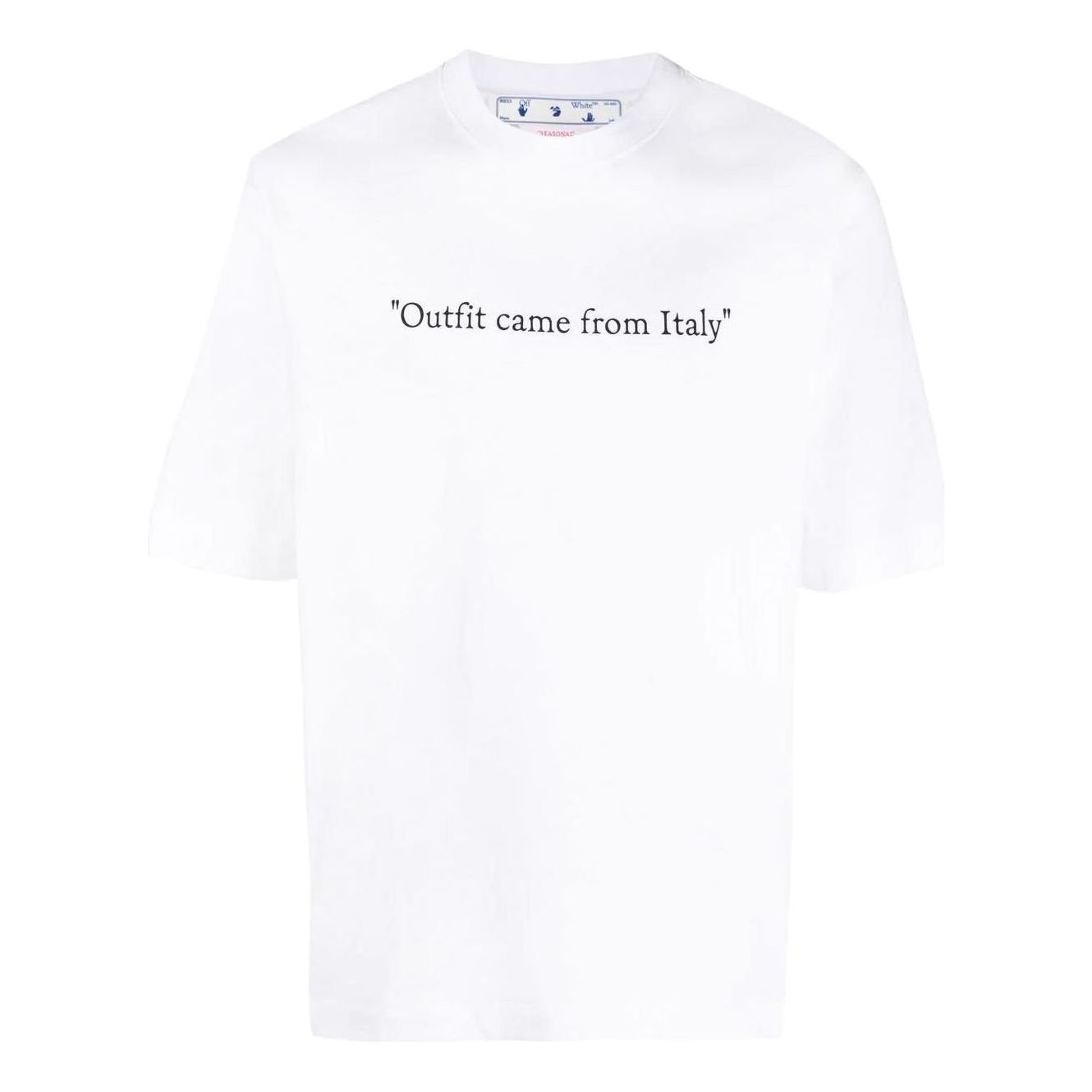 Off-White SS22 Solid Color Logo Printing Round Neck Short Sleeve Slim Fit Version White OMAA119S22JER0020110