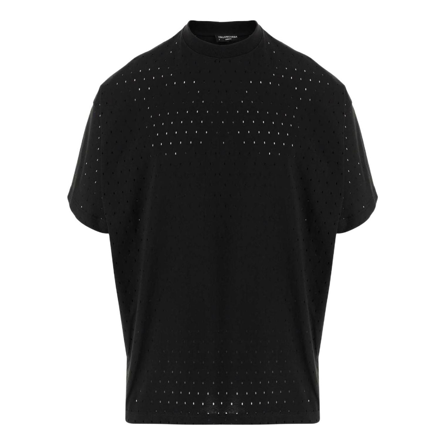Balenciaga Mesh Crewneck Oversized T-shirt 'Black' 694576TMVD41000