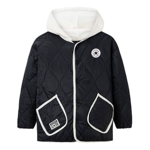 (PS) Converse Color-blocked Detachable Hood Short Cotton Jacket Asia Sizing 'Black White' CV2342150PS-004
