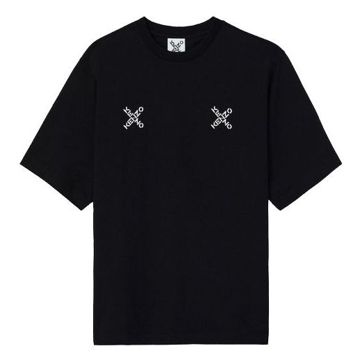 Men's KENZO SS21 Logo Printing Short Sleeve Black FA65TS0504SK-99
