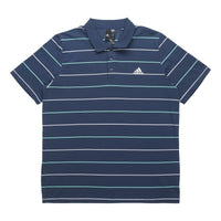 adidas Striped Logo Print Sports Short Sleeve Polo Shirt Navy GP1001