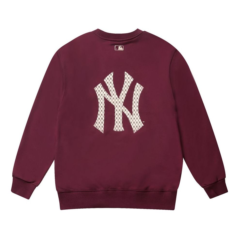 MLB New York Yankees Vintage Embroidery Logo Long-Sleeve Fleece Unisex Purple 31MTM1041-50E