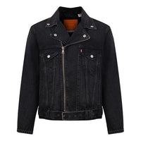 Men's Levis Zipper Long Sleeves Denim Jacket Black 26463-0001