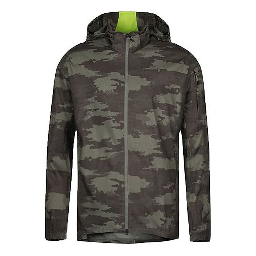 adidas Camouflage Athleisure Casual Sports Windproof Jacket Green CG1033