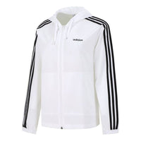 (WMNS) adidas neo Training Sports Stripe Loose Hooded Jacket White H36745