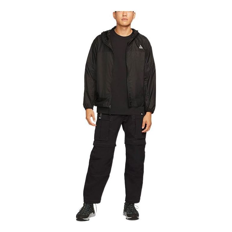 Men's Nike ACG Solid Color Logo hooded casual Jacket Black DN0979-013