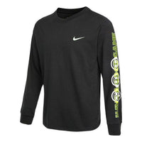 Men's Nike Logo Casual Round Neck Long Sleeves Pullover Black DM6946-010