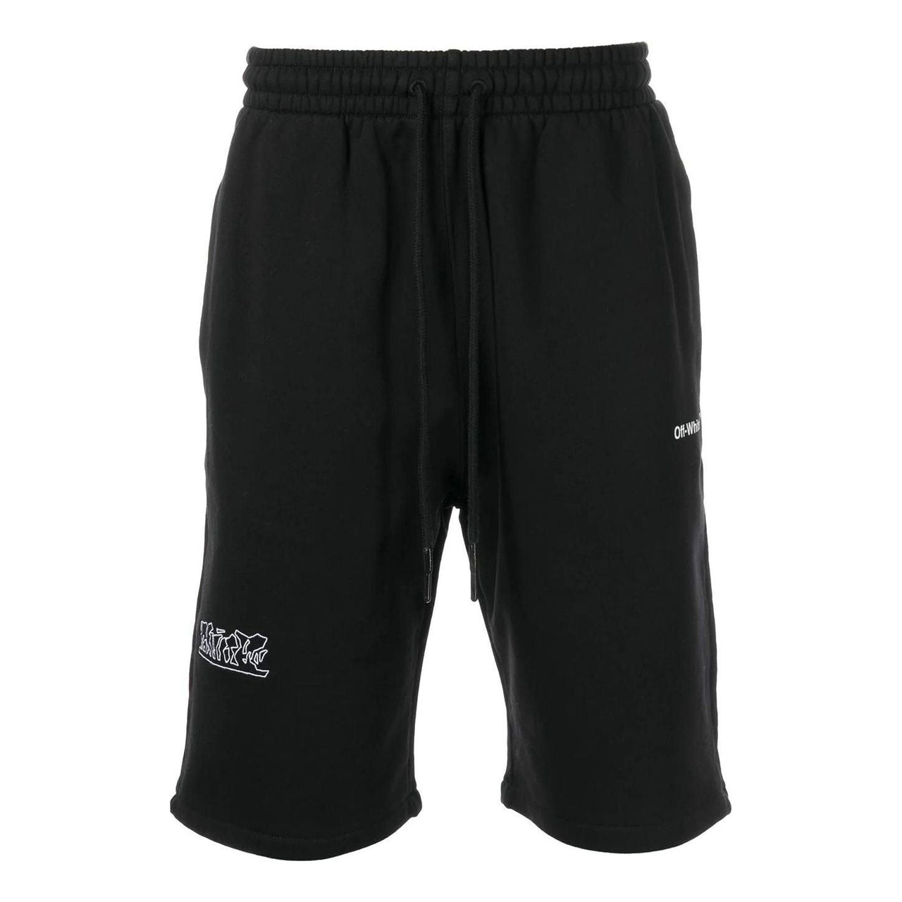 Off-White SS22 Logo Printing Sports Shorts Loose Fit Black OMCI013S22FLE0071001