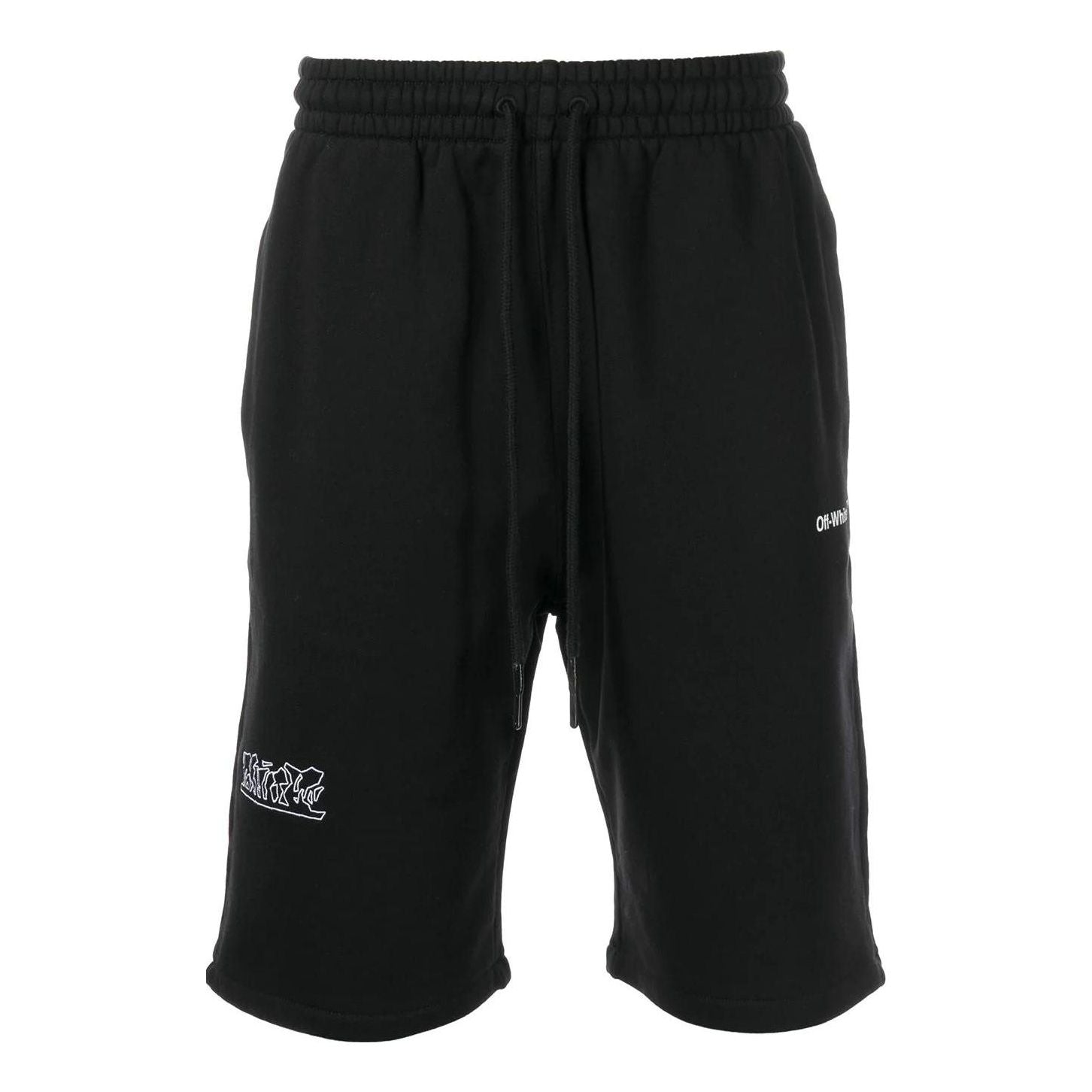 Off-White SS22 Logo Printing Sports Shorts Loose Fit Black OMCI013S22FLE0071001