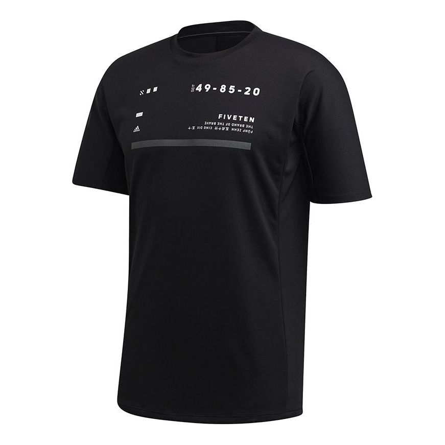 adidas Outdoor Sports Printing Round Neck Short Sleeve Black FI2422