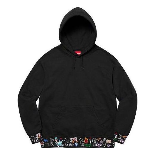 Supreme AOI Icons Hooded Sweatshirt 'Black' SUP-FW21-357