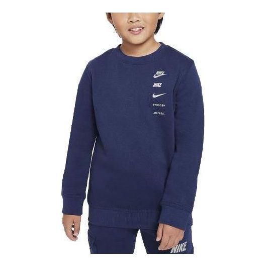 (GS) Nike Sportswear Standard Issue Crew-Neck Fleece Sweatshirt 'Midnight Navy' FN7711-410