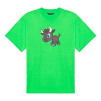 Balenciaga SS21 Small Pattern Cartoon Printing Short Sleeve Unisex Green 612966TJVM93302