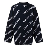 Balenciaga Intarsia Knit Logo Jumper 'Black' 623283T15674177