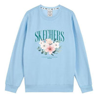 Skechers Flower Graphic Crew Sweater 'Blue White Grey' L422U243