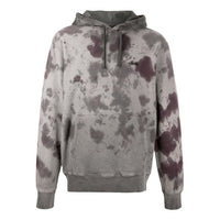 Men's Stussy Embroidered Logo hooded Long Sleeves Gray 118375