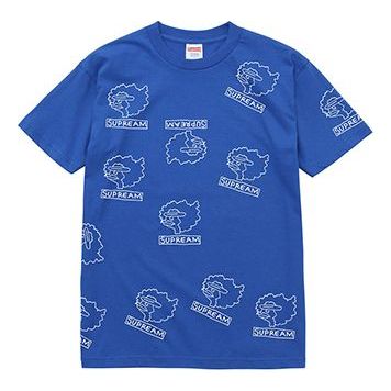 Supreme FW17 Gonz Heads Tee Royal Sausage Mouth Cartoon Short Sleeve Royal Blue T-Shirt SS18-0283