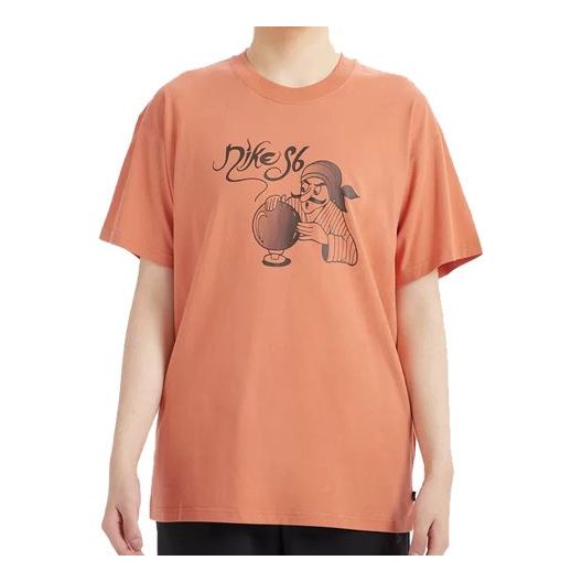 Nike SB Fortune Printing Skateboard Short Sleeve Orange CW1457-863