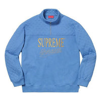 Supreme SS19 Forever Half Zip Sweatshirt Half Zipper Long Sleeves Sports Unisex Blue SUP-SS19-972