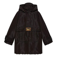 (WMNS) Gucci Silk Hooded Anorak Jacket 'Black' 669869-ZAIBR-1000