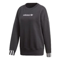 (WMNS) adidas originals Round Neck Pullover Black DU7193