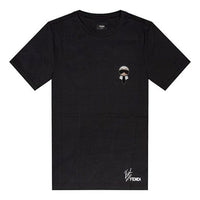 Men's FENDI Signature Round Neck Short Sleeve Black T-Shirt FY0894A2HKF0QA1