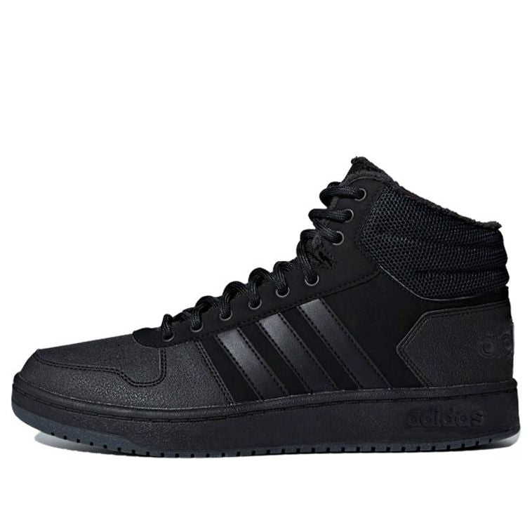 adidas Hoops 2.0 Mid Tumbled Stripes 'Triple Black' B44621