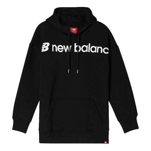 (WMNS) New Balance Classic Core Hoodie Asia Sizing 'Black White' AWT93595-BK