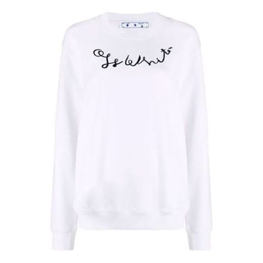 (WMNS) Off-White SS21 Logo Printing Swea White OWBA055S21JER0040110