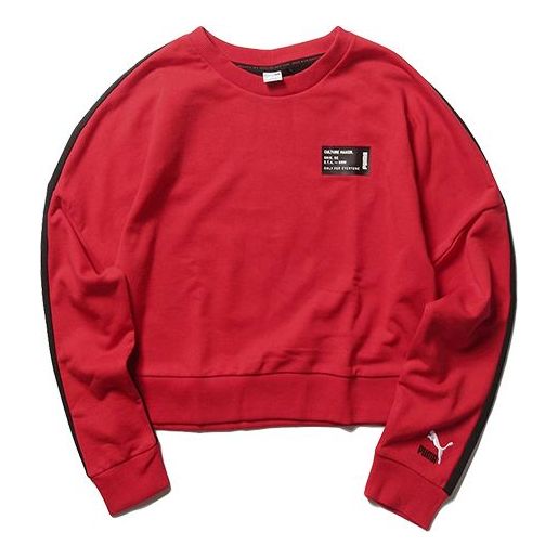 (WMNS) PUMA Culture Maker Crew Sweatshirt For Red 597913-03