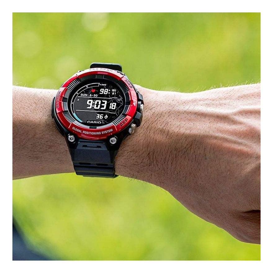 Men's CASIO PRO TREK Series SMART Series Strap Bluetooth Watch WSD-F21HR-RDBGE Mens RedBlack Digital WSD-F21HR-RDBGE2021