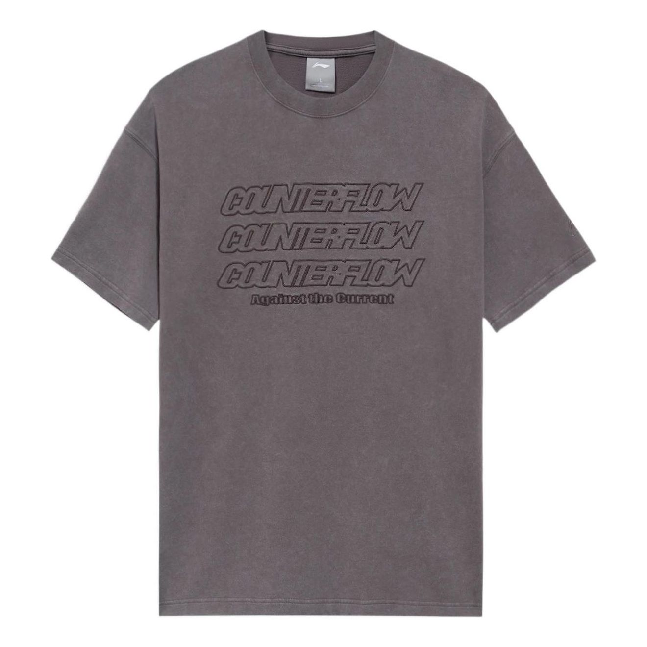 Li-Ning Counterflow Triple Logo T-shirt 'Dark Grey' AHSS563-5