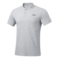 Li-Ning Plain Short Sleeve Polo Shirt 'Grey' APLT029-9