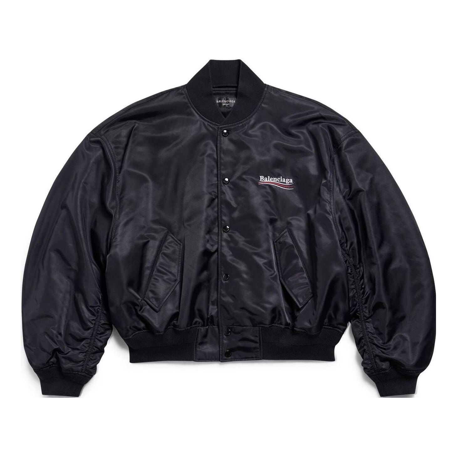 (WMNS) Balenciaga Political Campaign Varsity Jacket 'Black' 763434TNO271000