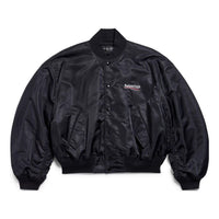 (WMNS) Balenciaga Political Campaign Varsity Jacket 'Black' 763434TNO271000